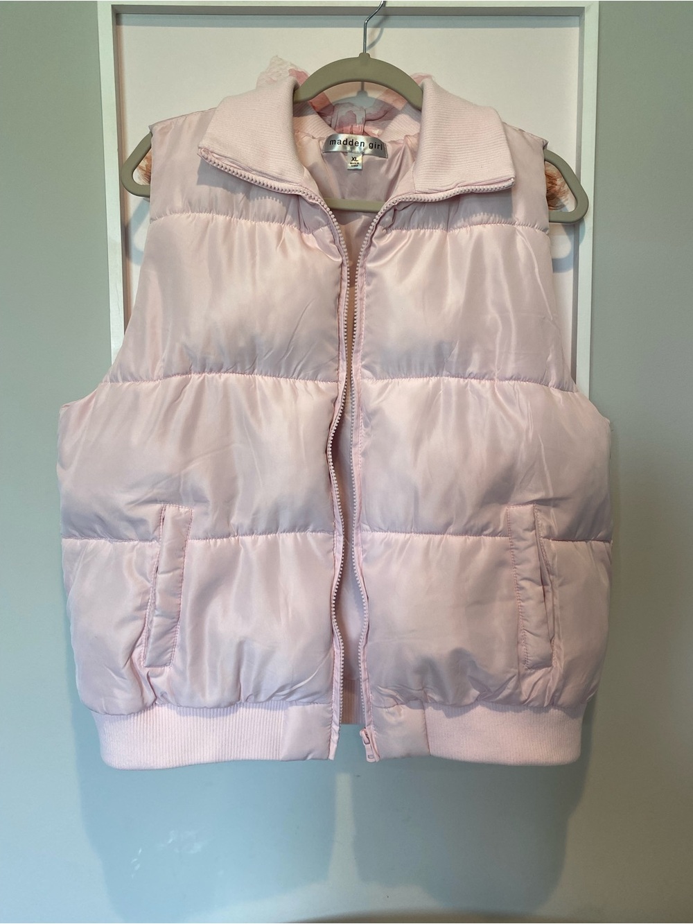 Madden Girl Pale Pink Quilted Vest